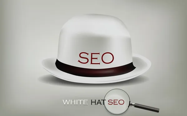 Search Engine Optimization para web SEO White Hat — Vetor de Stock