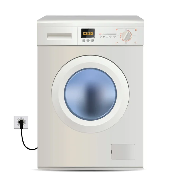 Waschmaschine isoliert auf weiß — Stockvektor