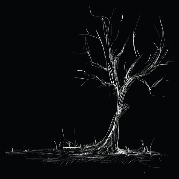 Croquis d'arbre dessiné à la main — Image vectorielle