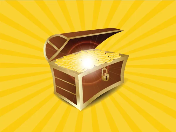 Poklad plný zlatých ilustrace — Stockový vektor