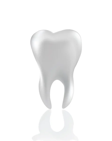 Beyaz üzerinde izole edilmiş diş — Stok Vektör