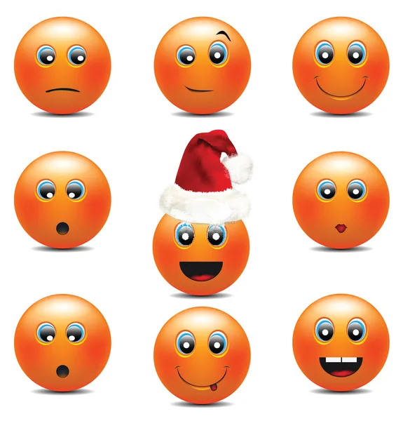 Caras sonrientes naranjas — Archivo Imágenes Vectoriales
