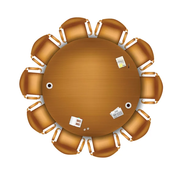 Round meeting table — Stock Vector