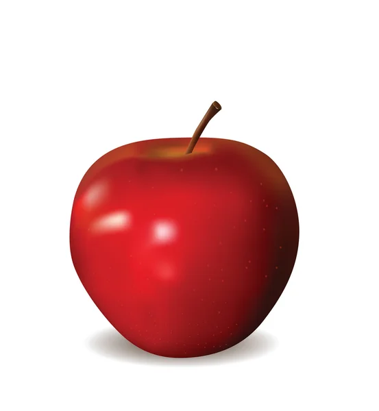 Manzana roja aislada sobre blanco — Archivo Imágenes Vectoriales