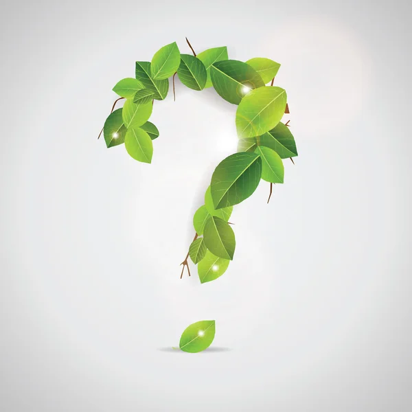 stock vector Question Sign made out of leaves