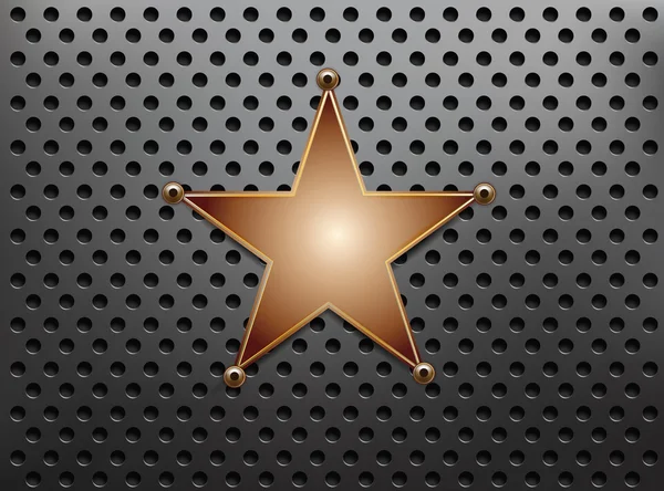Golden Star on Metallic Background — Stock Vector