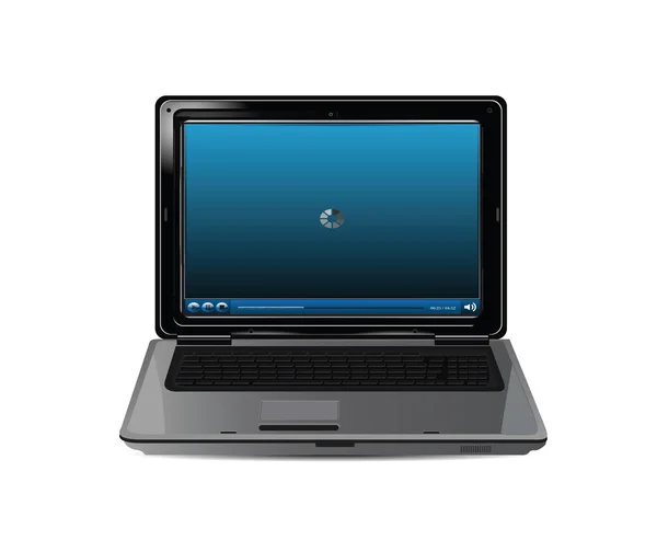 Laptop realista aislado en blanco — Vector de stock