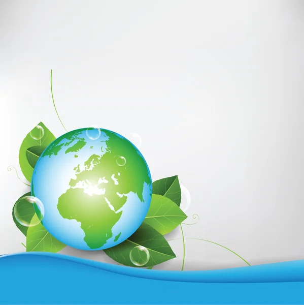 Grüne Öko-Globus Hintergrund — Stockvektor