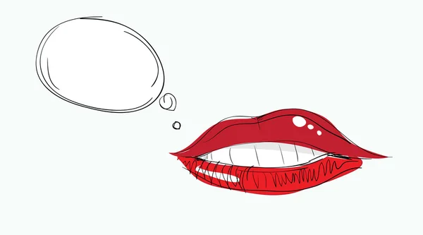Lèvres avec bulle Discours isolé — Image vectorielle