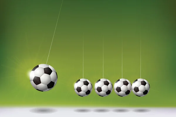Soccer Balls Newton's Cradle — Stock Vector