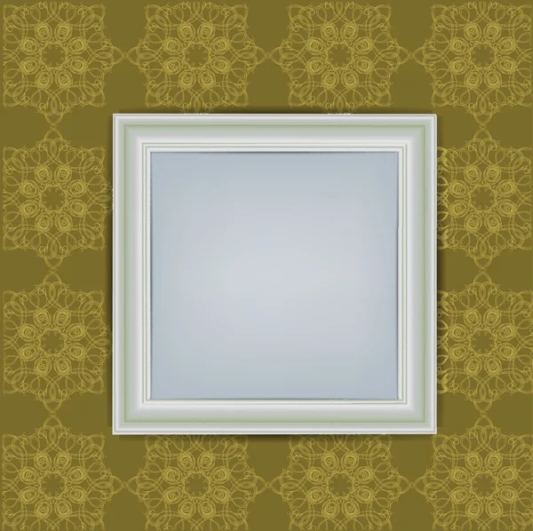 Cadre blanc vierge sur le mur — Image vectorielle