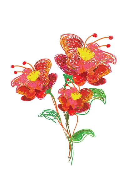 Flores mão desenhada —  Vetores de Stock