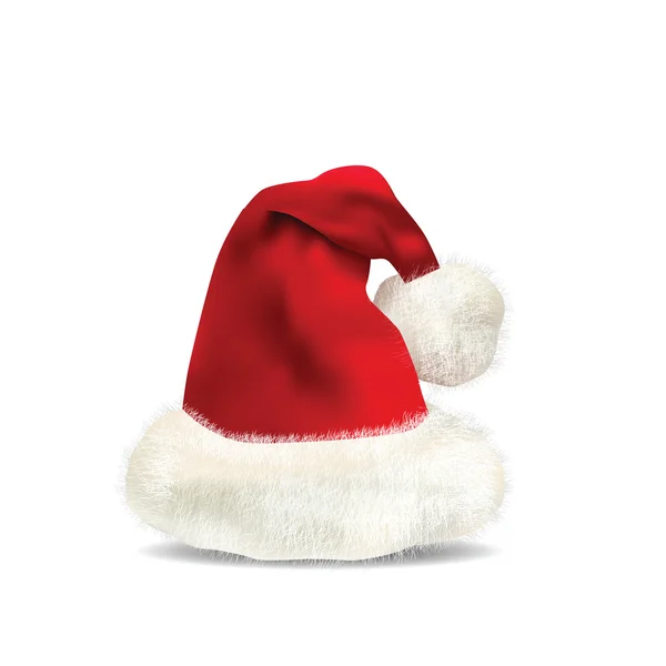Sombrero de Santa Claus aislado en blanco — Vector de stock
