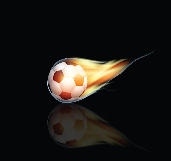 Ballon de football brûlant — Image vectorielle