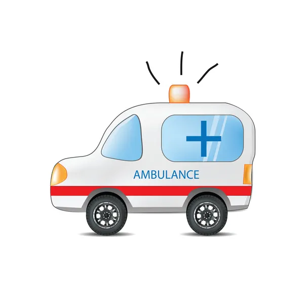 Ambulance de bande dessinée drôle — Image vectorielle