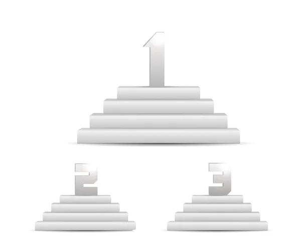 3d vectores podios conjunto aislado en blanco — Archivo Imágenes Vectoriales