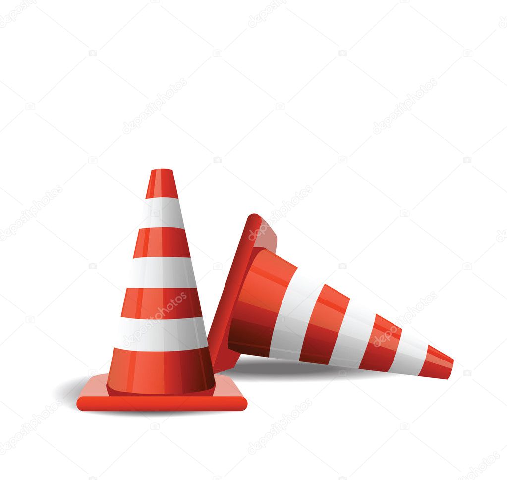 Traffic Cones isolated on white
