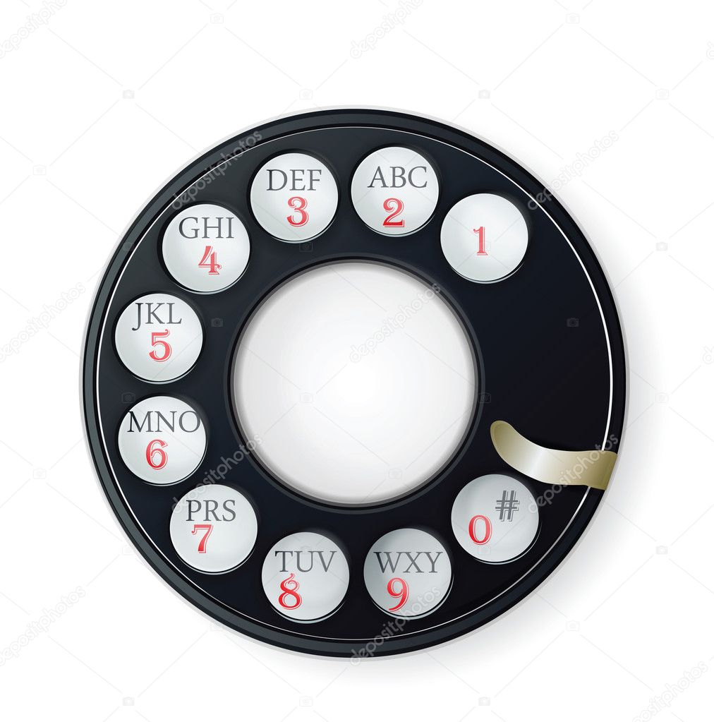 Rotary Phone Dial isolated on white