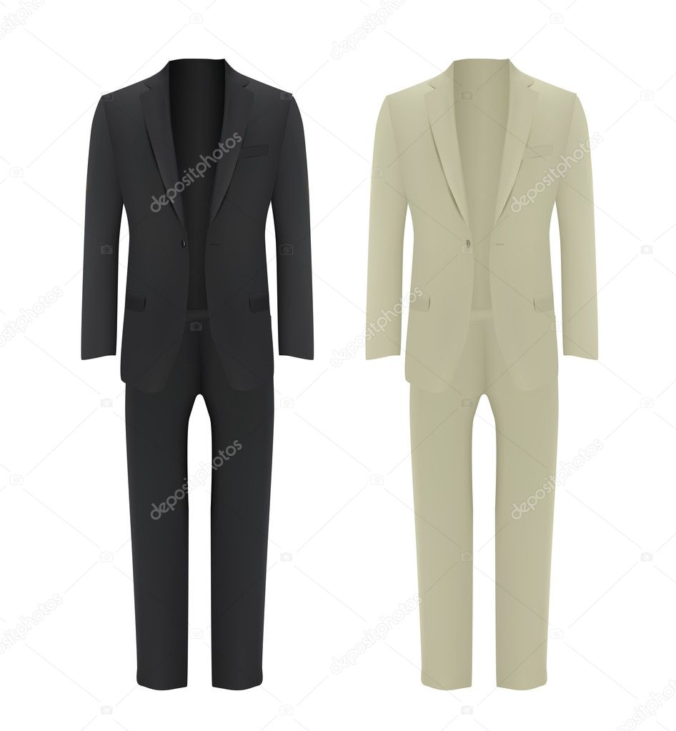 Men suits isolated on whitea