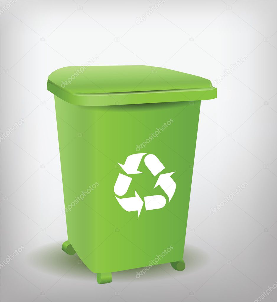Green Recycle Bin — Stock Vector © bigfatnapoleon #8884106