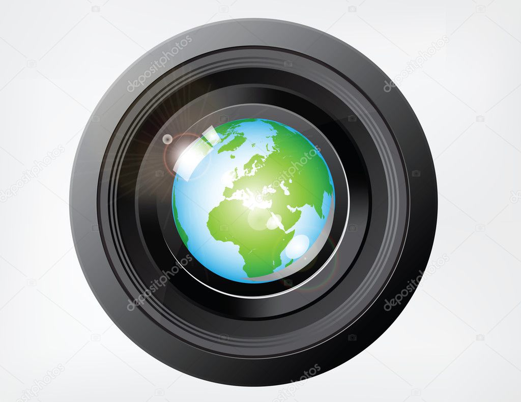 Reflecting Globe on Camera Lens