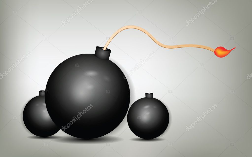 Bombs over grey background