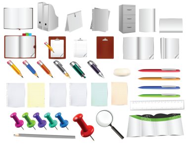 Massive office and stationery tools , use them as you like on any background clipart