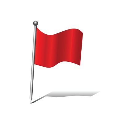 GPS Red pin flag icon isolated on white background editable clipart