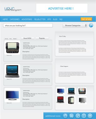 Electronics Website Template editable as you wish clipart