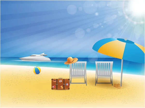Мальовничий пляж ілюстрація — стоковий вектор