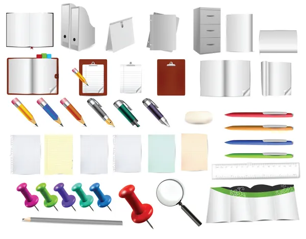 stock vector Massive office and stationery tools , use them as you like on any background