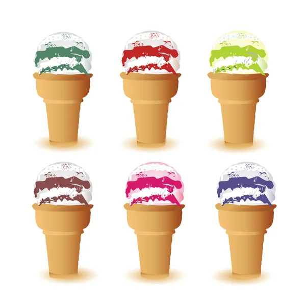 Ice creams collection — Stock Vector