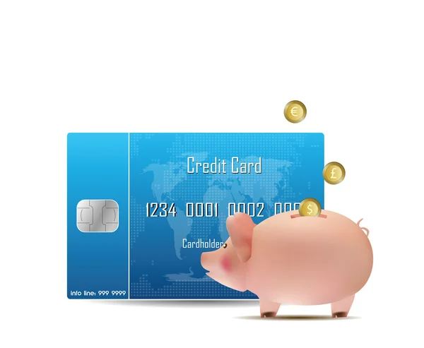 白で隔離されるクレジット カードの概念 — ストックベクタ
