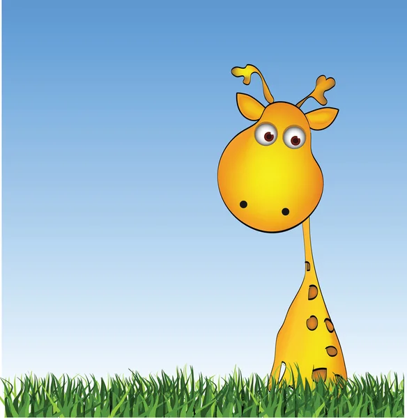 Girafa na grama — Vetor de Stock