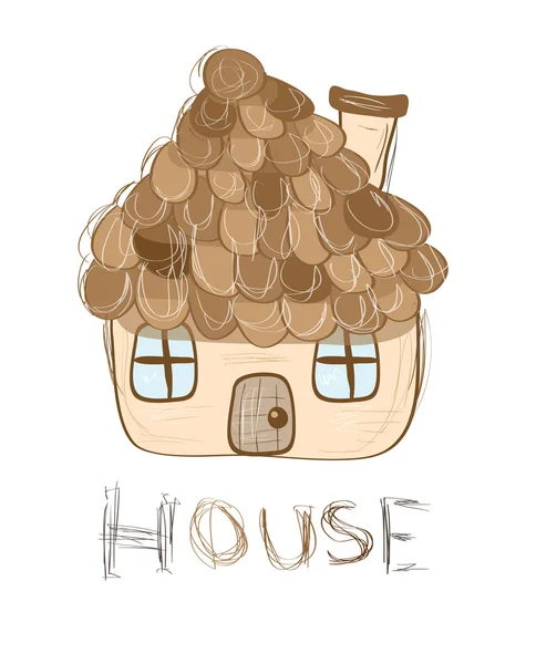Дом, нарисованный — стоковый вектор