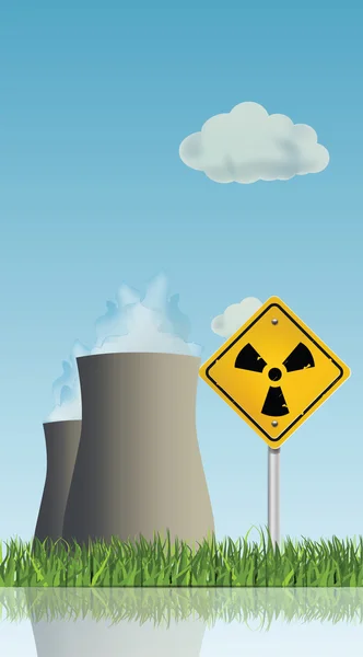 Centrale nucleare — Vettoriale Stock