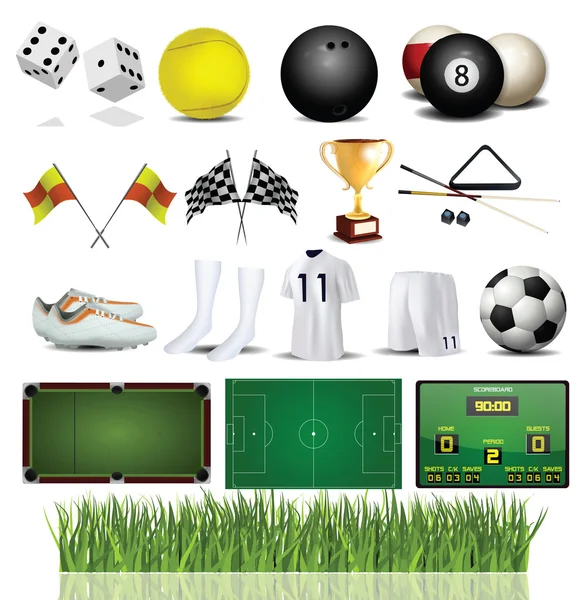 様々 なスポーツのアクセサリー コレクション — ストックベクタ