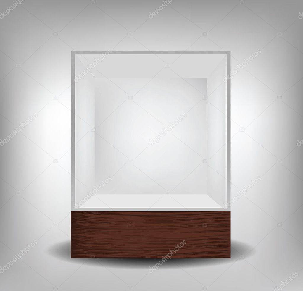 Glass exhibition spot for presentation