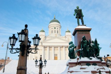 Lutheran church in the central square in Helsinki. clipart