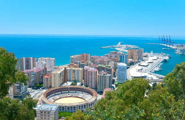 Bela vista de Málaga . Fotos De Bancos De Imagens Sem Royalties