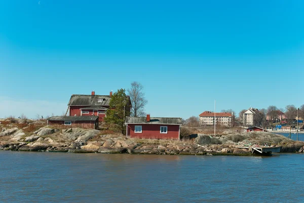 Les maisons traditionnelles finlandaises en bois . — Photo