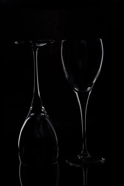 stock image Glasses on a black background