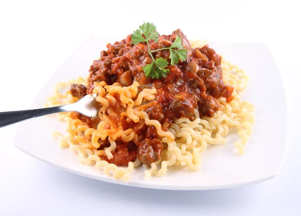 stock image Fusilli with bolognese sauce