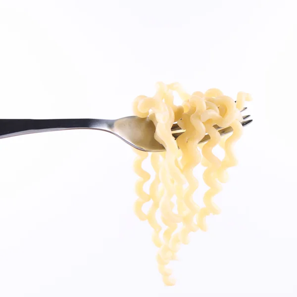 Fusilli on a fork — Stock Photo, Image