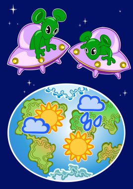Aliens and weather clipart