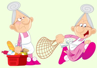 Active grandmother clipart