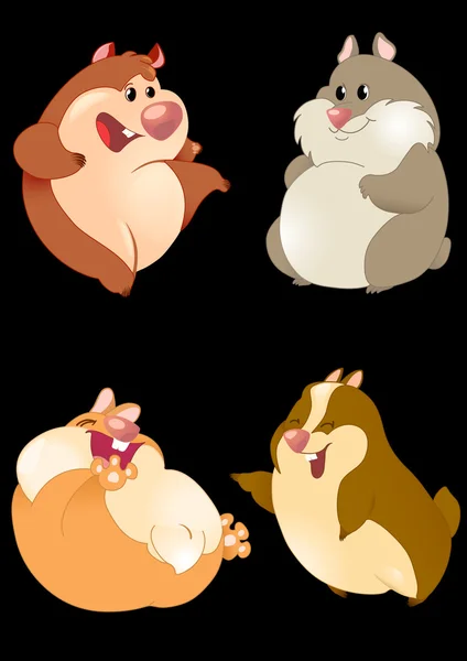 Funny hamsters — Stock Vector