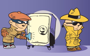 Detective and criminal clipart