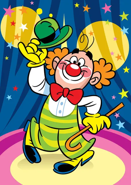 Clown dans le cirque — Image vectorielle