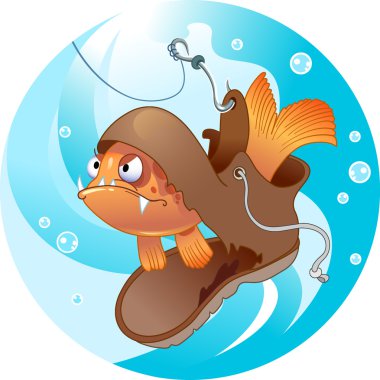 Funny fishing clipart